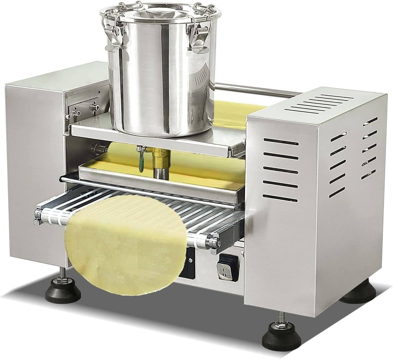 Automatic Mille Crepe Cake Machine,Egg Skin Machine & Thousand Layers Skin Maker, Crepe Dia. 6-9”, 100-300 Pieces/H,Non-Stick Coating,for 7-Layer Cake (6in)