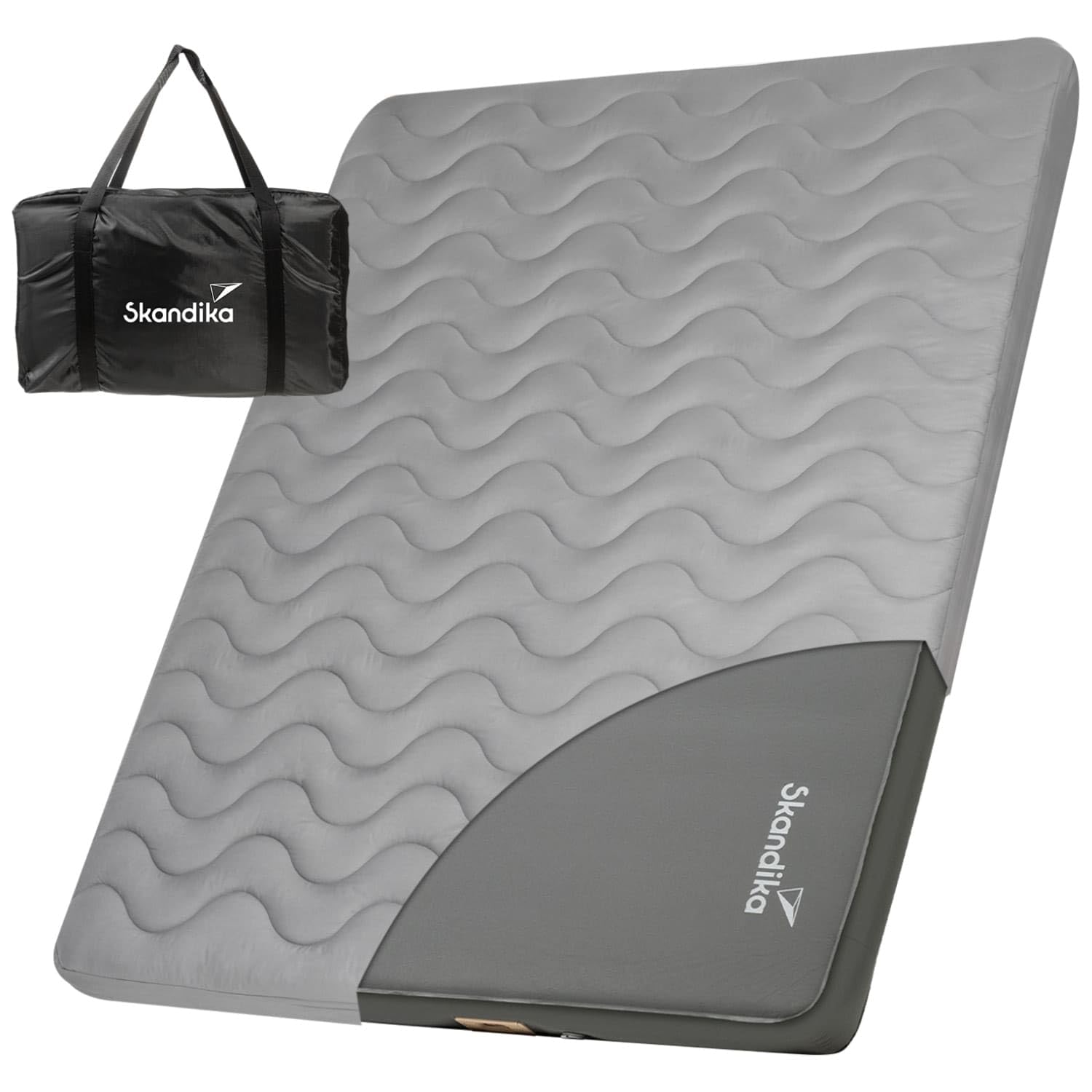 Skandika Matelas Gonflable Easy 3D Premium Flex | Matelas pneumatique pour 1/2 Personnes, avec/sans Pompe USB-C, avec/sans Housse, Max 150/300 kg | Camping, lit pneumatique (Flex Double + Housse)