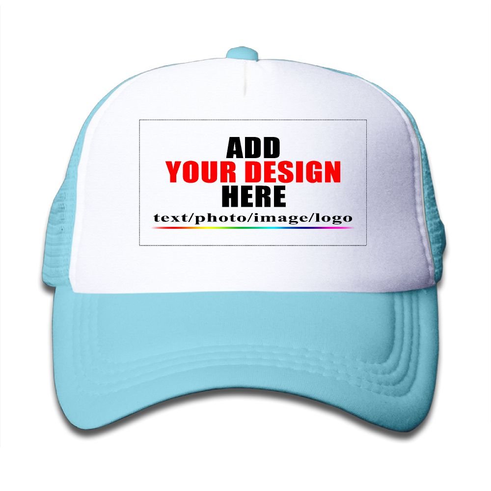 Beseon Skyblue Customized Child Mesh Cap Hat - Design Your Own Caps Hats - Add Your Image Text