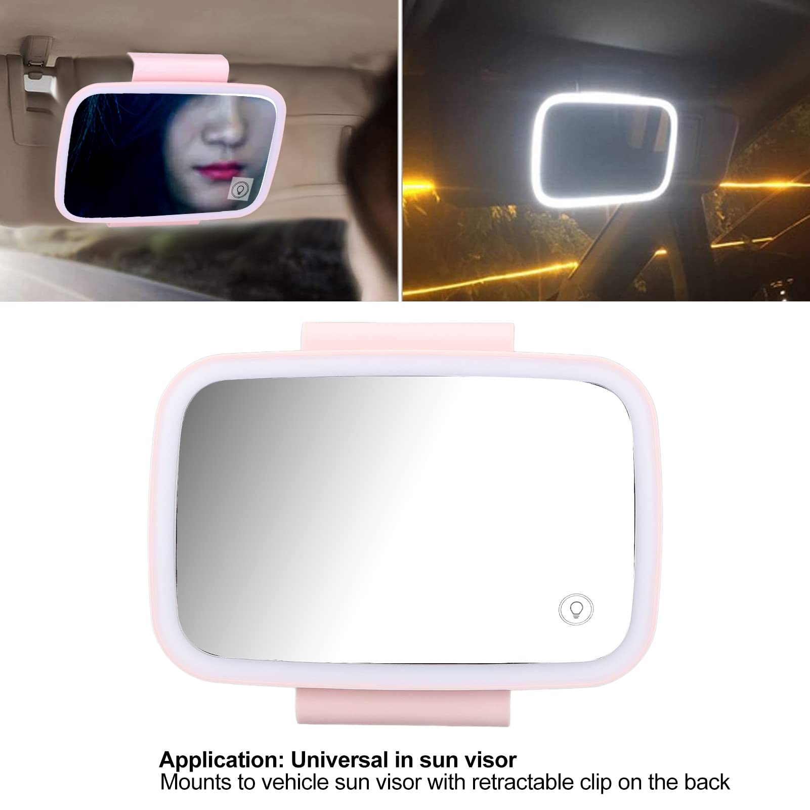 Miroir de maquillage rechargeable avec lumière et grossissement x10, 3 Miroir de maquillage rechargeable avec lumière et grossissement x10, 3