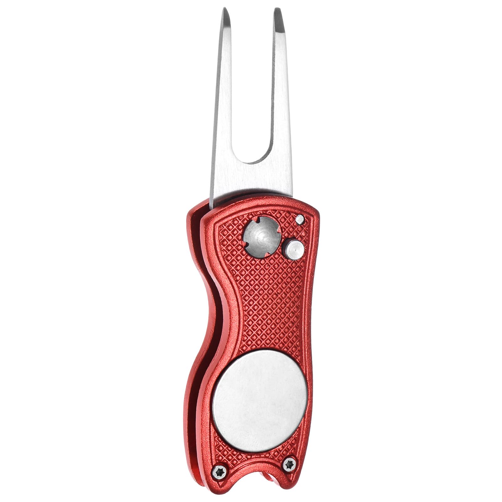 TIXIPEM Switch Foldable Golf Divot Repair Tool Rack, Red, Green