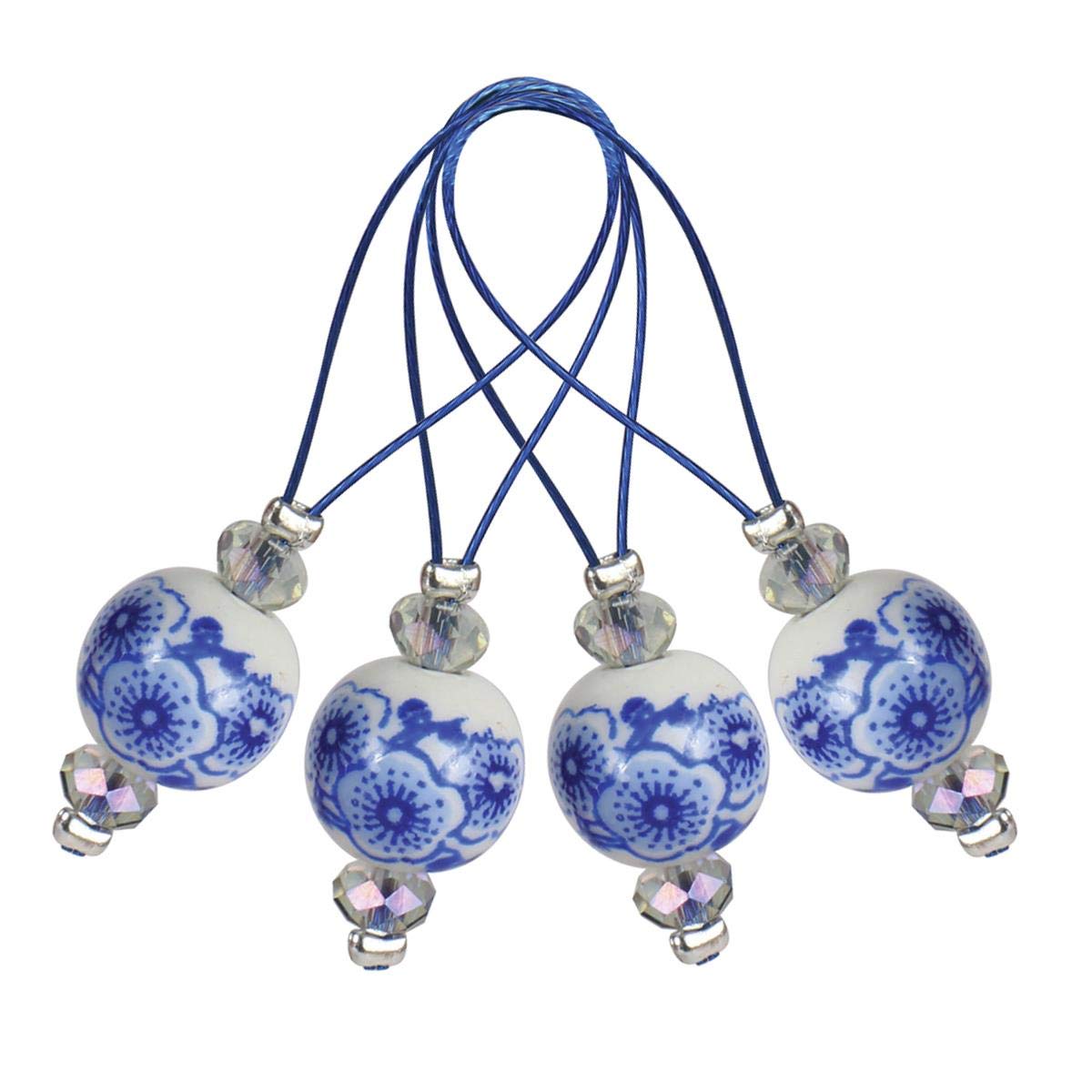 KnitPro KP11256 ZOONI: Bead Stitch Markers: Blooming Blue, Assorted