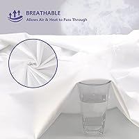 Vista 4 de Protector de colchón de tamaño matrimonial, impermeable, funda de colchón de tamaño matrimonial, suave, transpirable, sin ruido, funda de cama