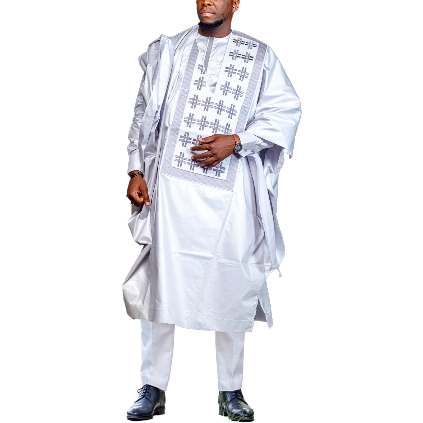 TIDOIRSADashiki for Men, Boubou Caftan Embroidery African Mens Clothing Dashiki Shirts and Pants Outfits 3 Pieces Set