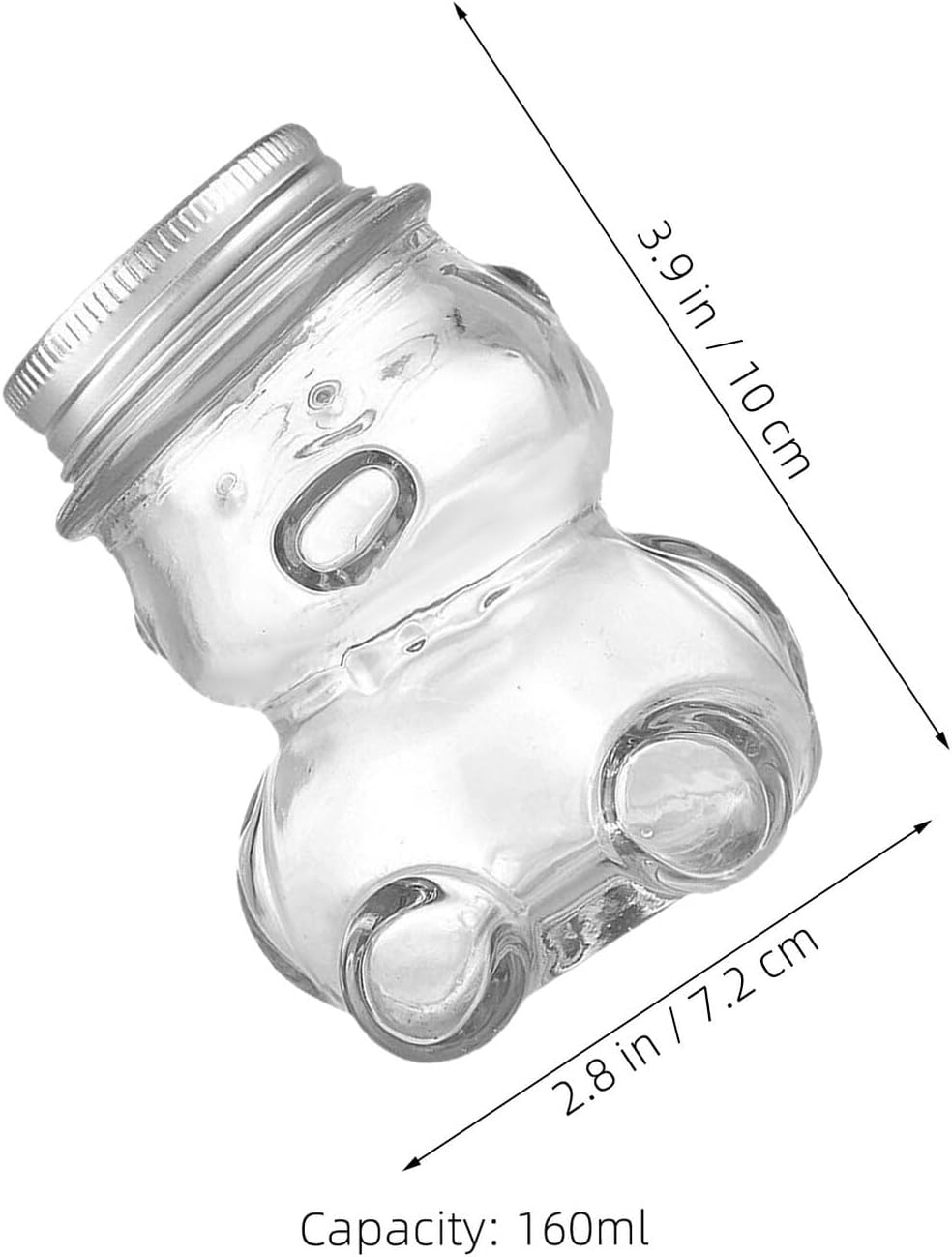 FRCOLOR 4pcs 160ml Bear Honey Jar Glass Containers with Lids Honey Dispenser Bottles for Storage and Party Favors