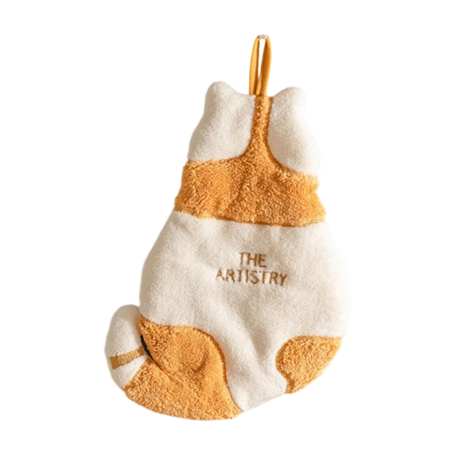 Jazuaiao Quick Dry Corals Fleece Towel Cartoon Cats Figure High Absorption Hanging Hand for Kids and Family Use Gifting Kitchen Absorbent Quick Dry Hanging