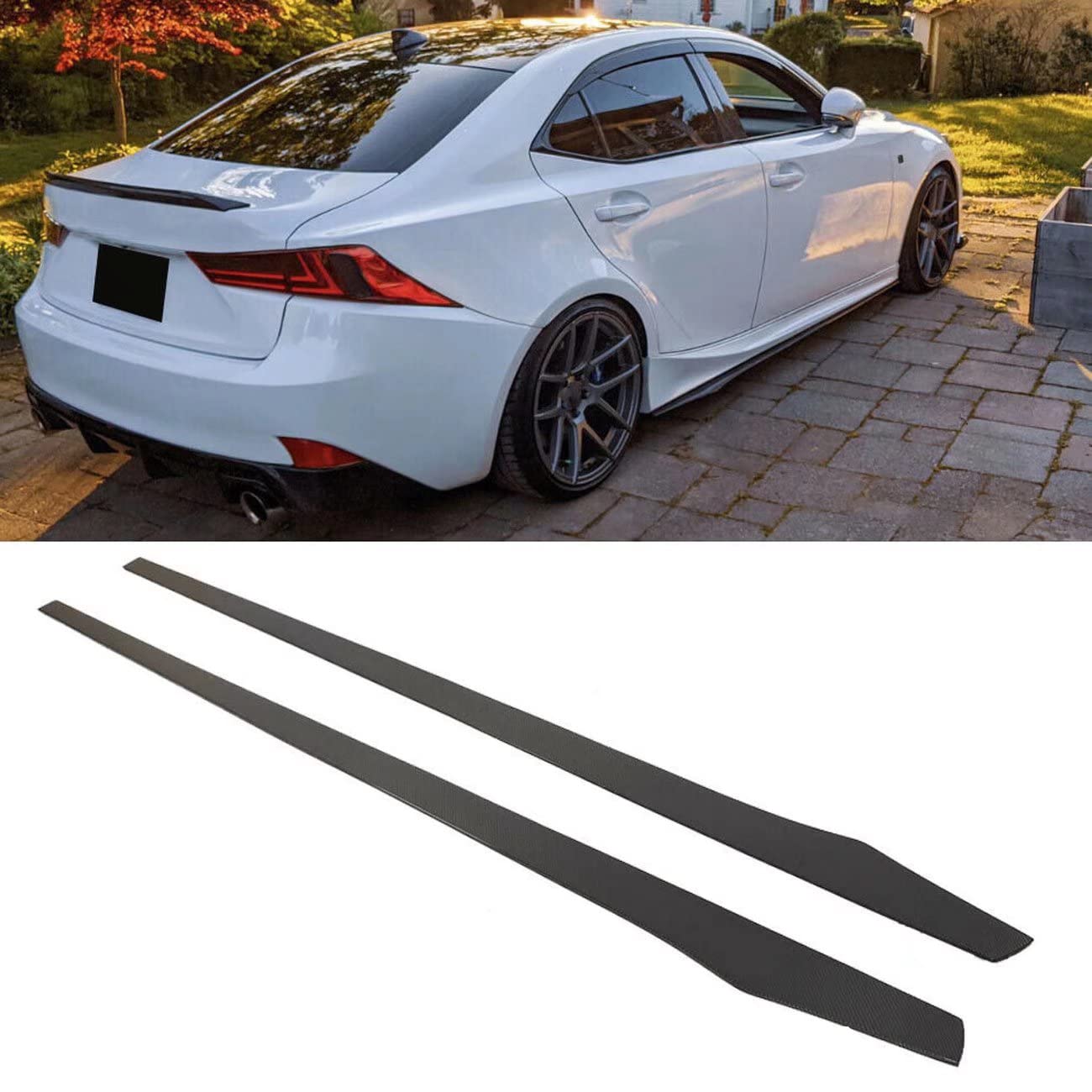 Car Side Skirts, suitable for M140i M240I M550i M760i M760li Universal 205CM black Carbon Fiber CF Side Running All years Boards Bars Steps