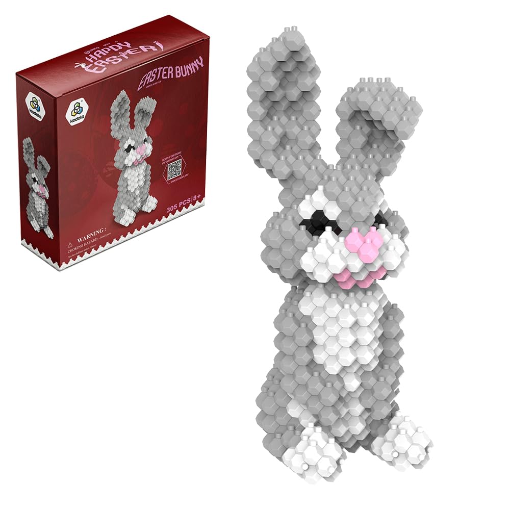 KADELE Bunny Building Animal Sets, Extremely Challenging STEM Building Blocks Decor for Adults Kids, Micro 3D Educational Toys for Boys Girls Ages 8