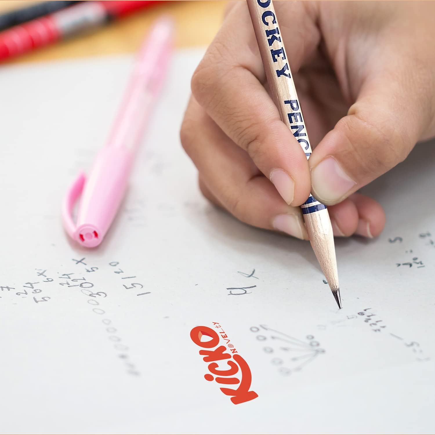 Kicko Hockey Pencils - 9 Inch - 24 Pack - Bulk Multicolor Hockey Stick Pencils with Rubber Blade Eraser - Educational Party Favors with Sports Theme, Team Birthday Parties and School Prizes : Toys & Games