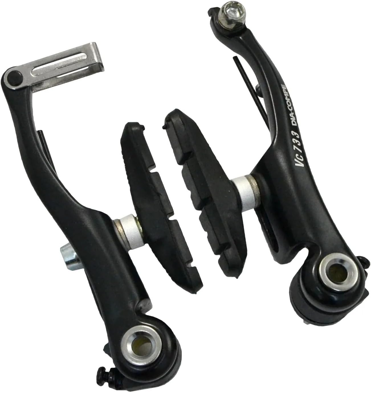 Dia-Compe VC733 V-Brake Calipers Long Arm Set, Black, DP2853-N