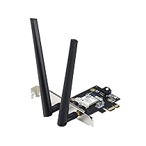 ASUS AXE5400 Adattatore WiFi 6E PCI-E con 2 Antenne Esterne, Supporta Banda 6GHz, 160MHz, Bluetooth 5.2, Sicurezza di Rete WPA3, OFDMA e MU-MIMO, Nero
