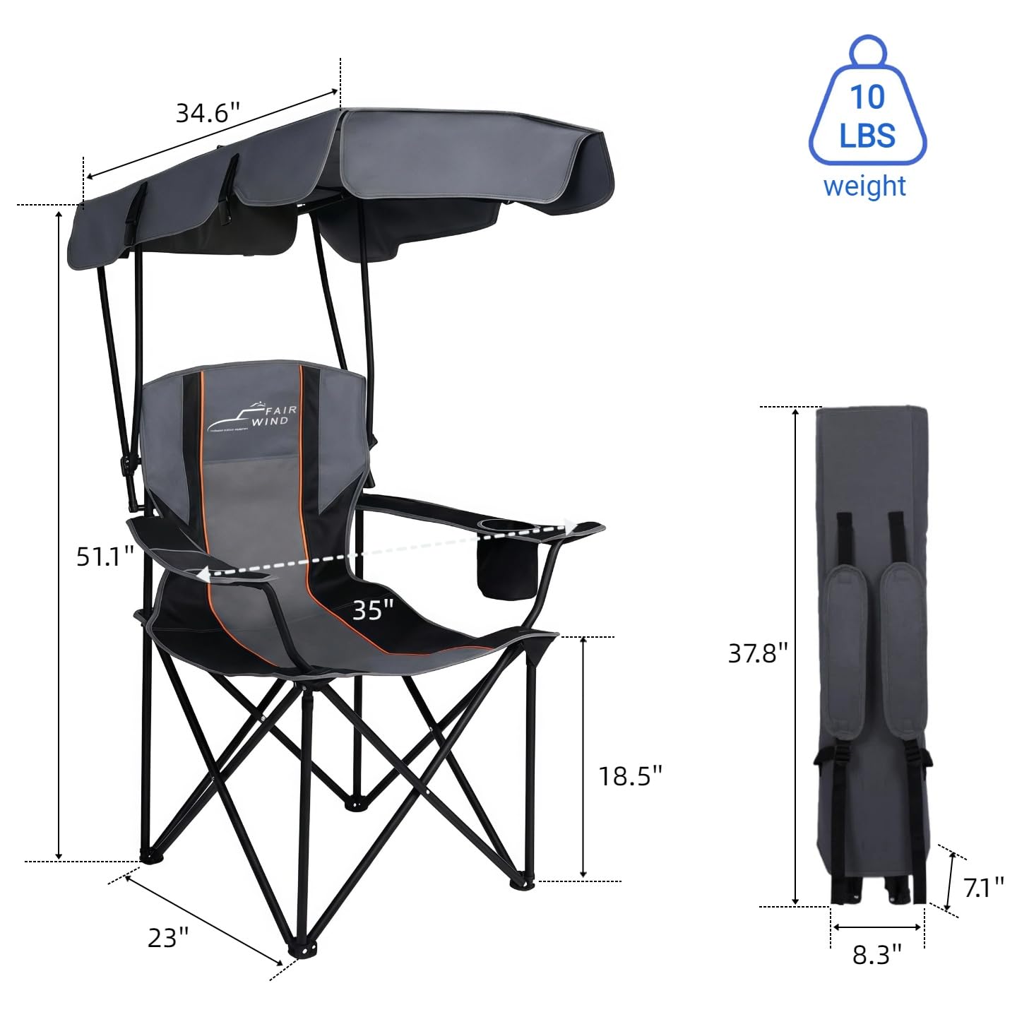 Amazon.com: FAIR WIND Oversized Camping Chair with Adjustable