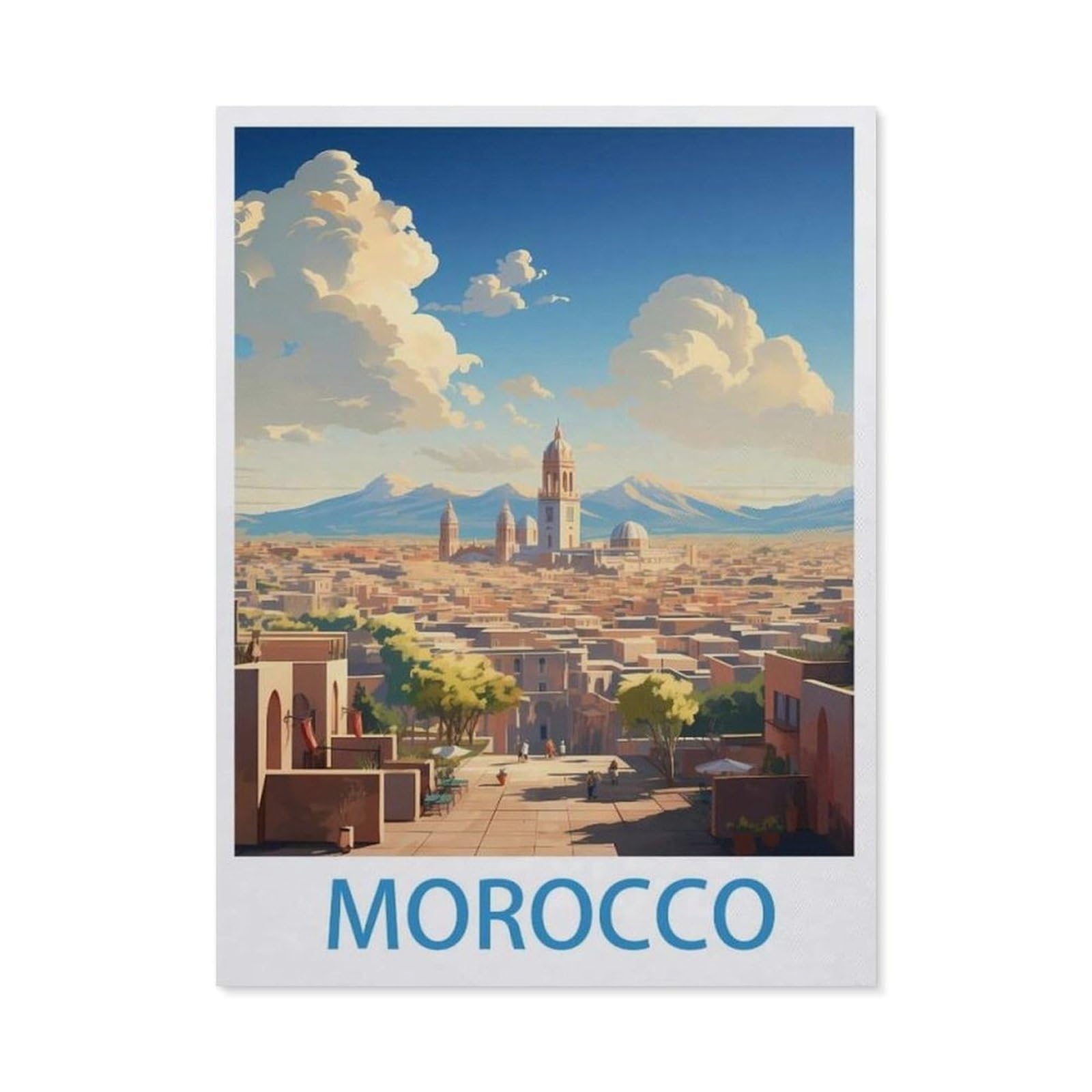 Vintage Wall Decor Metal Poster Plaque，Morocco(15x30cm）
