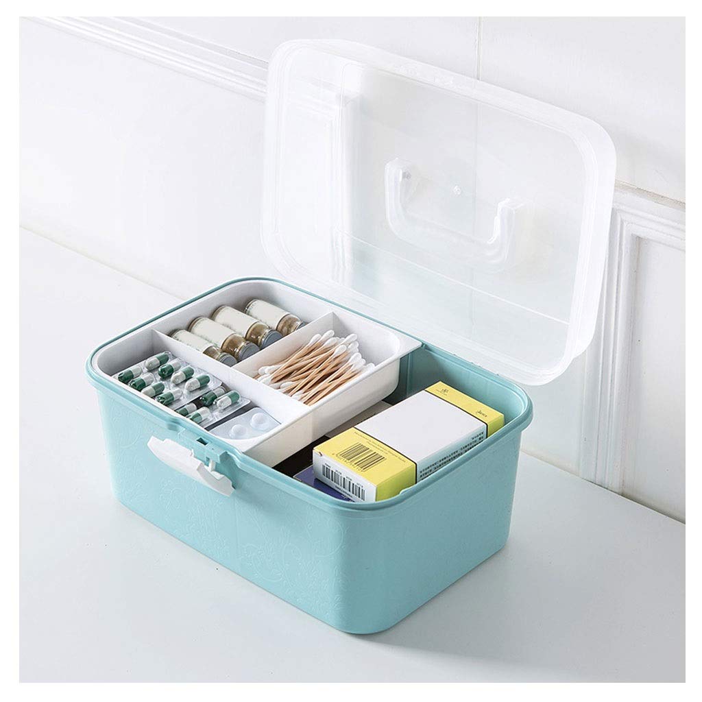 Botiquín de primeros auxilios Botiquín médico, botiquín de primeros auxilios de gran capacidad, caja de almacenamiento con tapa y asa, botiquín de emergencia for el hogar, doble capa, botiqui