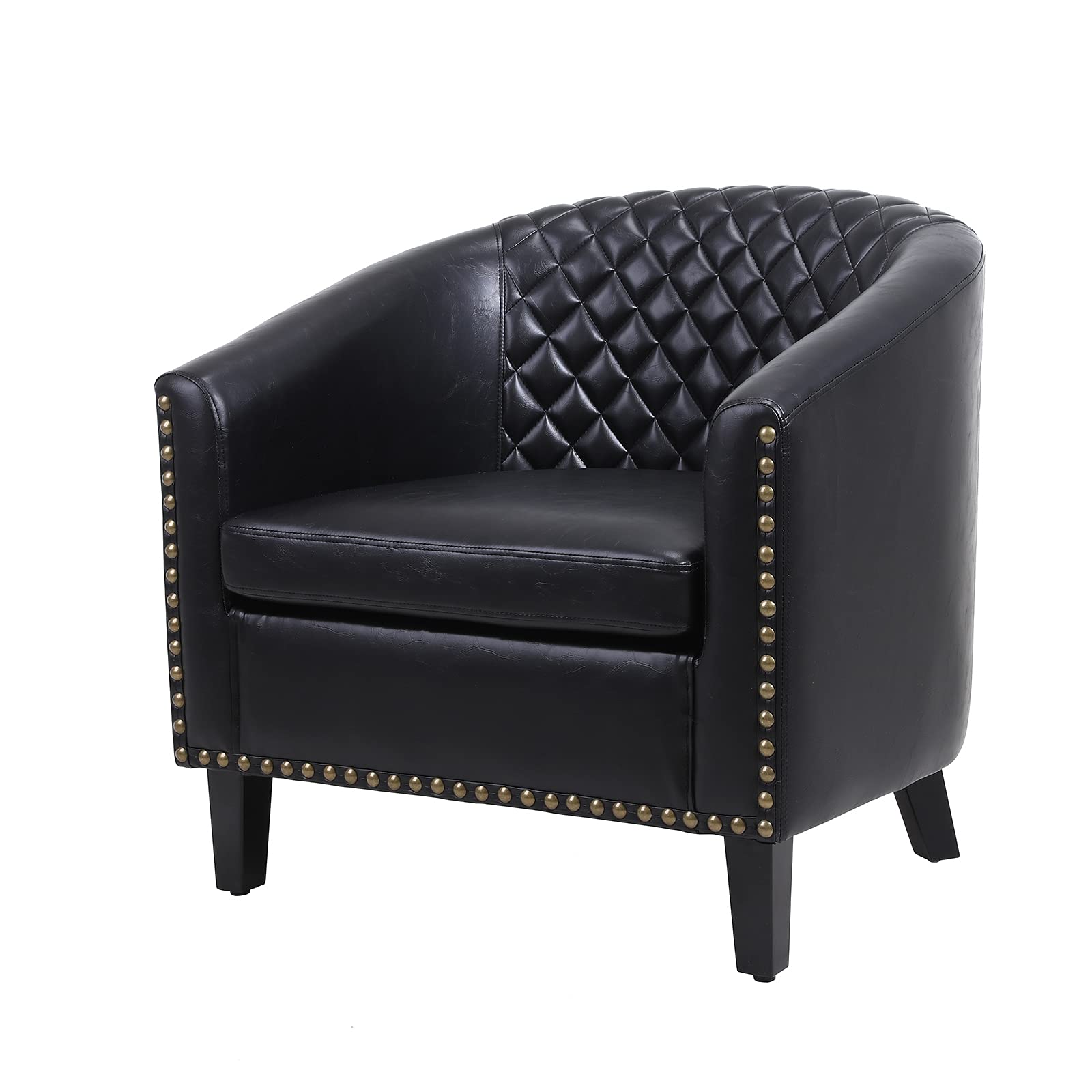 Goujxcy Club Style Barrel Armchair For Living Room Cozy Modern