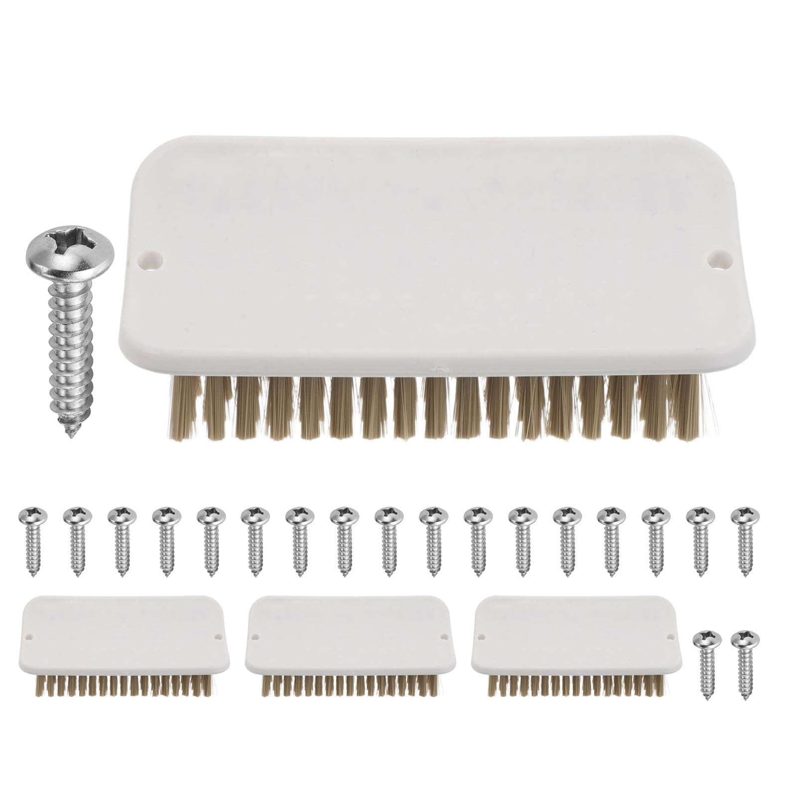 Cepillo de limpieza para cobayas Mobestech de plástico blanco con tornillos 8