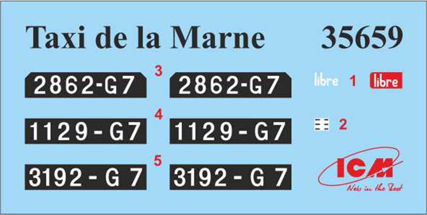 ICM ICM35660 1:35-Battle of The Marne,Taxi car w/Infantry