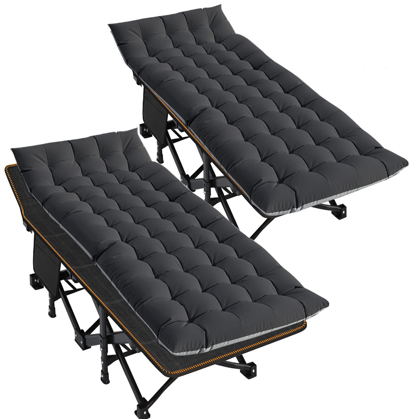 LILYPELLE Folding Camping Cot, Extra Wide Heavy Duty Sleeping Cots | Camping Cot for Adults, Double-Layer Oxford Portable Travel Camp Bed w/Carry Bag for Home, Office Naps, Camping, Beach, Patio