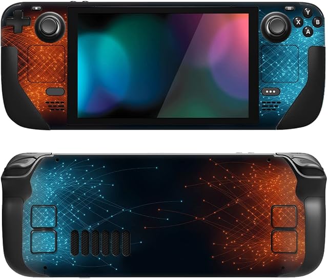 PlayVital Full Set Protective Skin Decal for Steam Deck, Custom Stickers Vinyl Cover for Steam Deck Handheld Gaming PC - Star Trail