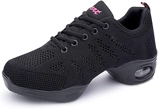 Bormran SDN8935 Women's Dance Shoes, Sneakers, Air, Jazz Dance, Split Sole, Aerobic, Breathable, Lightweight