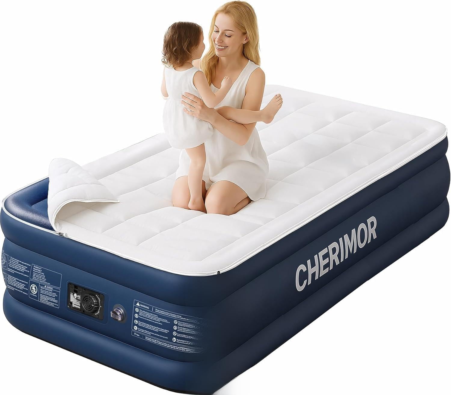 CHERIMOR Twin XL Air Mattress with Built-in Pump