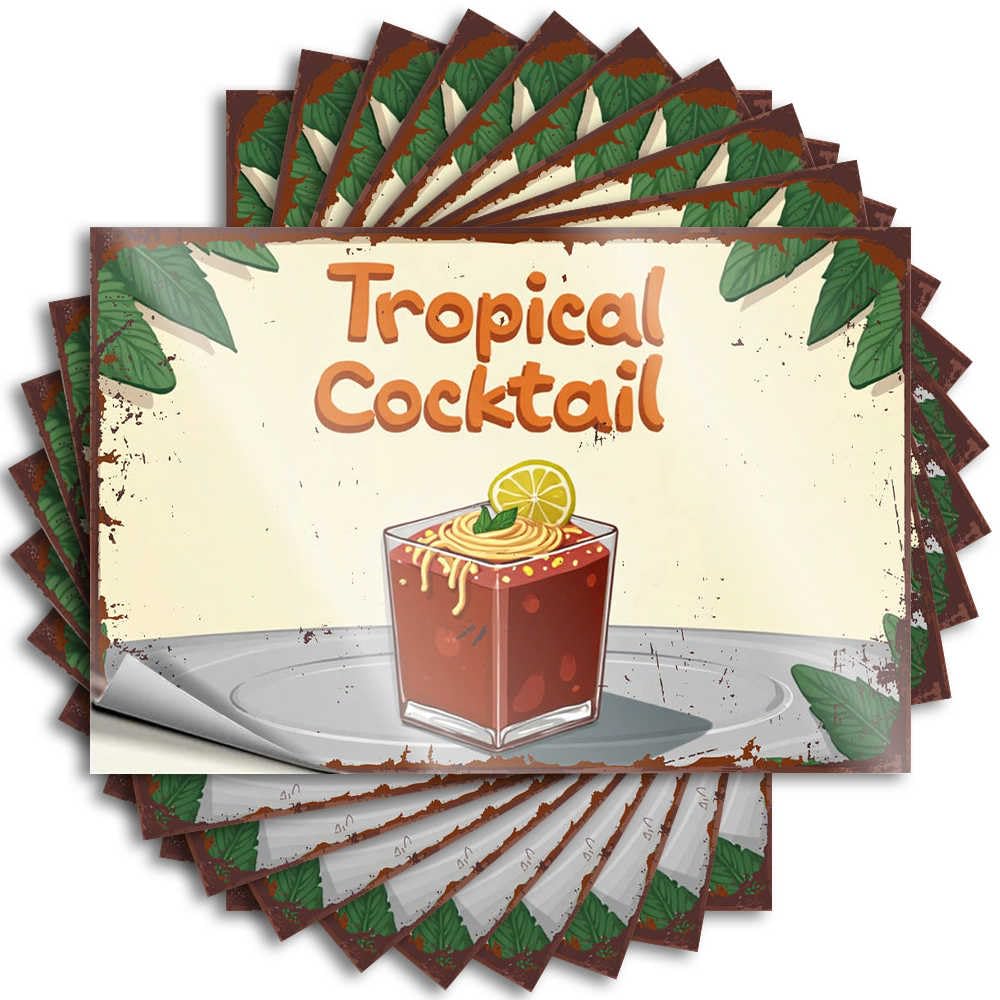 Sticker Bar Stuff Waterproof Vinyl Sticker | Tropical Cocktail: A Refreshing Blend of Exotic Flavors Fire Helmet for Teen DIY Projects(6X9CM)