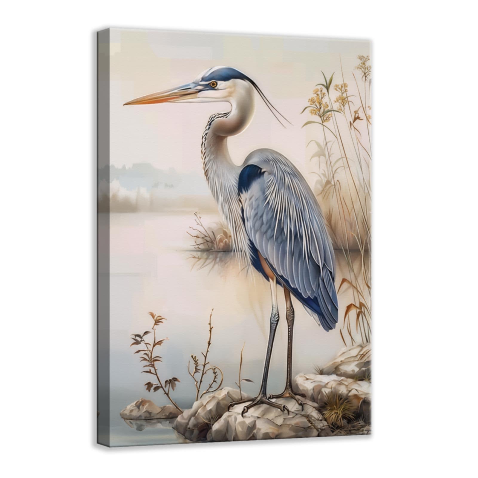 Moderne Impression Sur Toile Vol Oiseau Héron Image Tableau Decoration Murale 45x80cm Deco Cadre Salon Chambre Cuisine Vertical Petit Tableaux Decoratifs Muraux Art Wall Decor Design PA45x80-5096