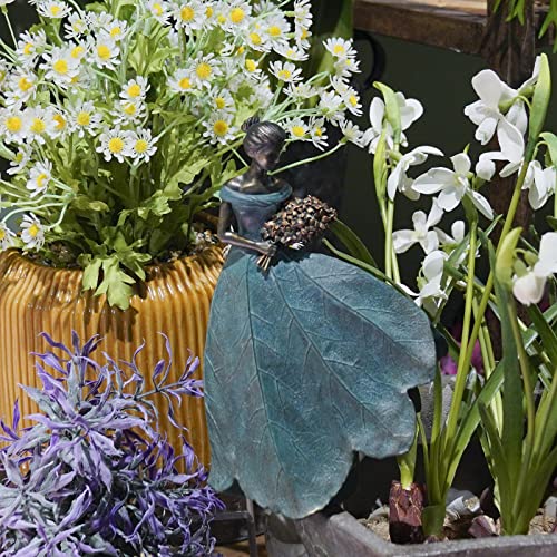 Guichifun Fairy Statue Collection Home Decoration - Leaf Angel Girls Resin Home Decor For Outside Or Inside Rustic Garden Outdoor Yard Fantasy Figurines Gift 5 X 3 X 7.5 Inch #TOP2