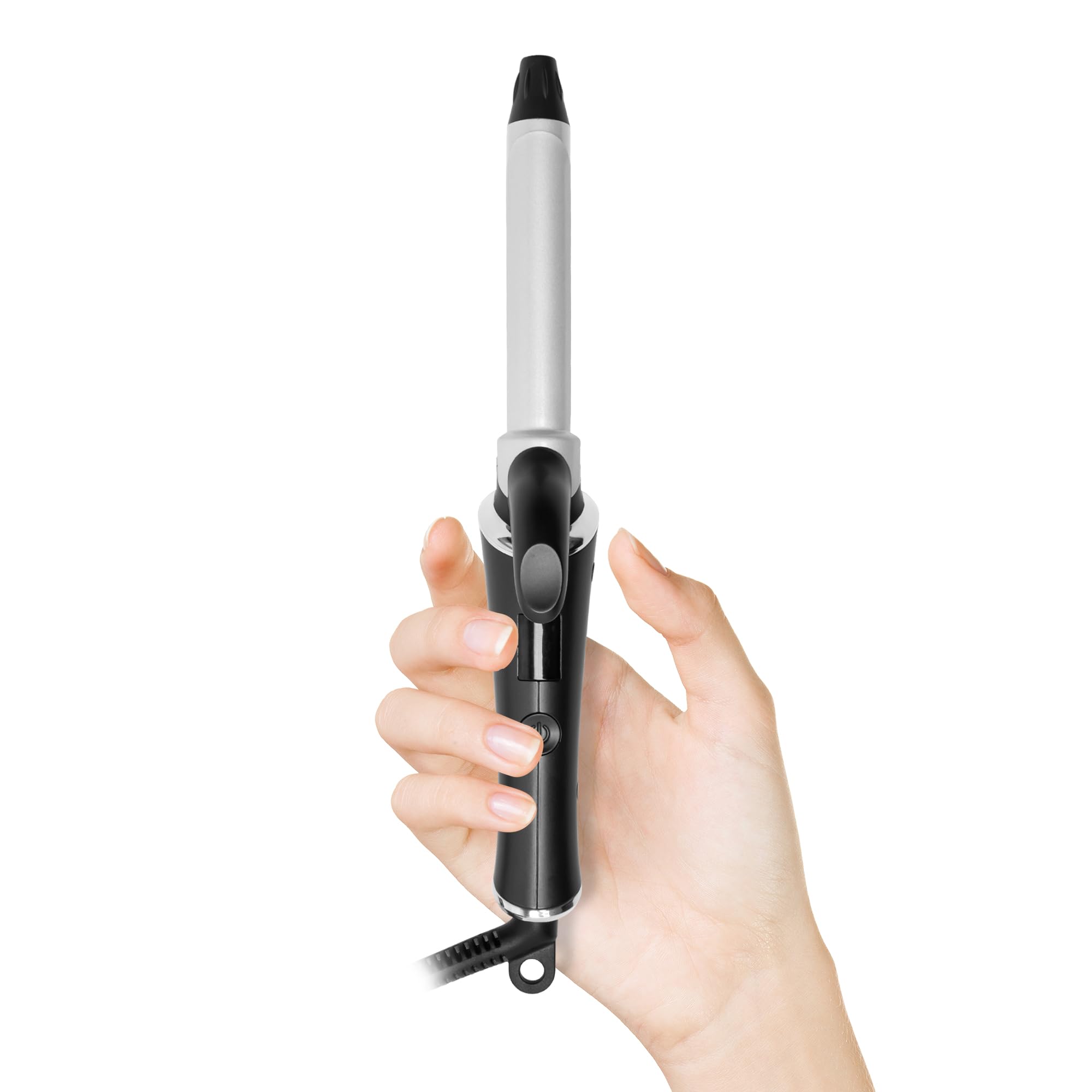 Mini Rizador Pelo, Rizador Pelo Ondas 19mm, Mini Plancha Rizadora de Pelo viaje, tenacillas para rizar el pelo LCD, Rizadores para Cabello Corto y Largo, 5 Temps Ajustables, Doble Voltaje