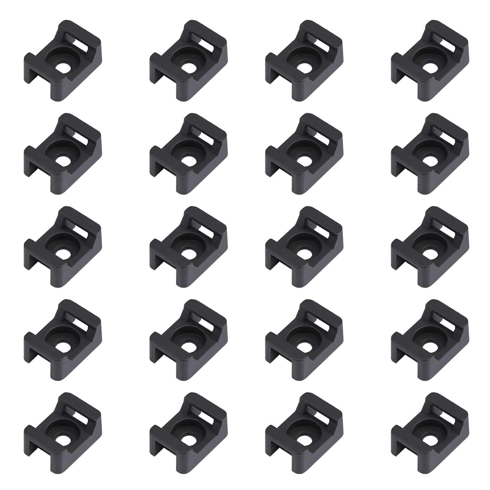 Fippy Black 150Pcs Cable Tie Mounts Cable Tie Base Wire Tie Base Holder 23Mmx16mm For Cable Management