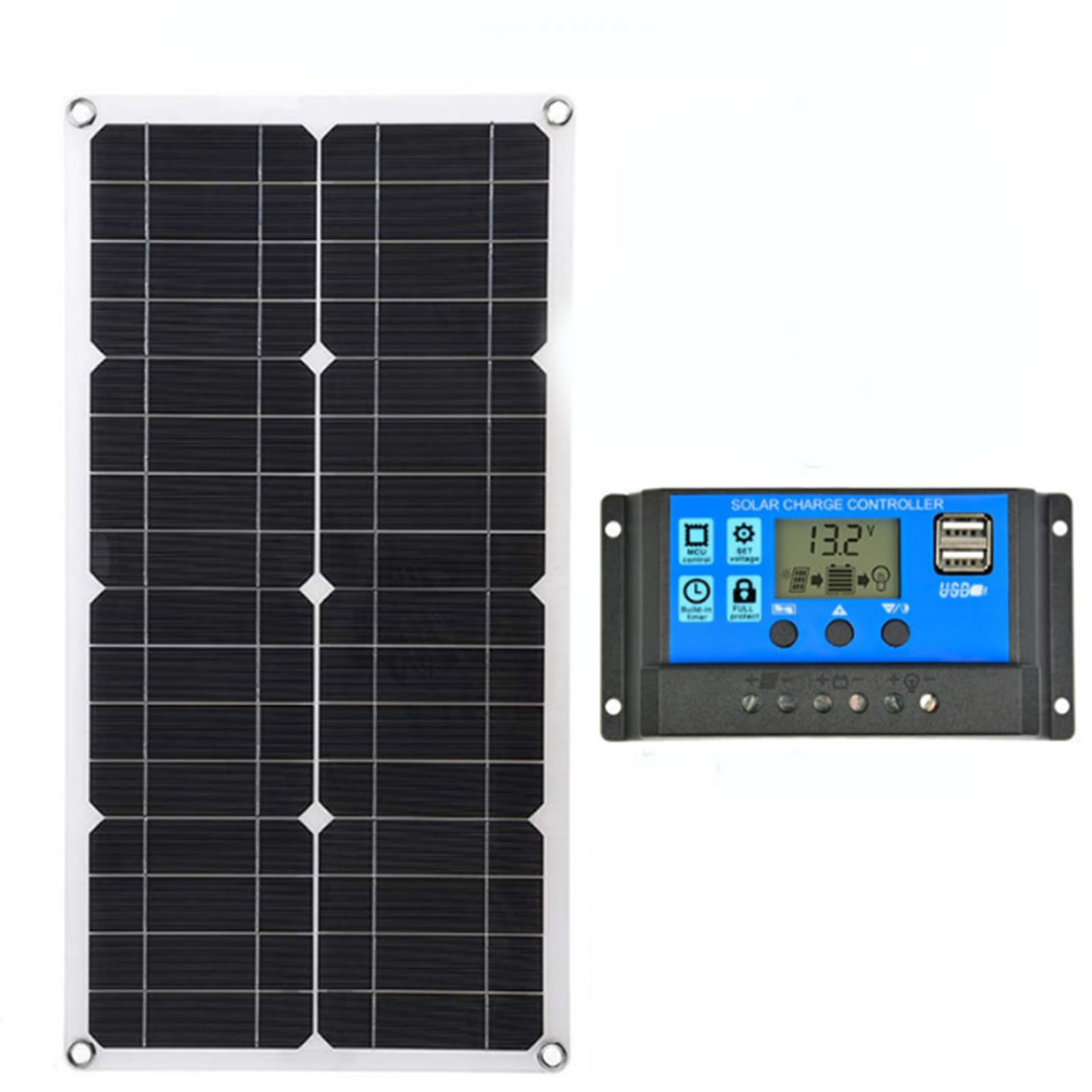 HUIZHITENGDA 25W Solar Panel Flexible Solar Panel 18V Monocrystalline USB Power Portable Outdoor Solar Cell Car Ship Camping Hiking Travel Phone Charger