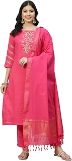 BIBA Women's Cotton Salwar Kurta Dupatta