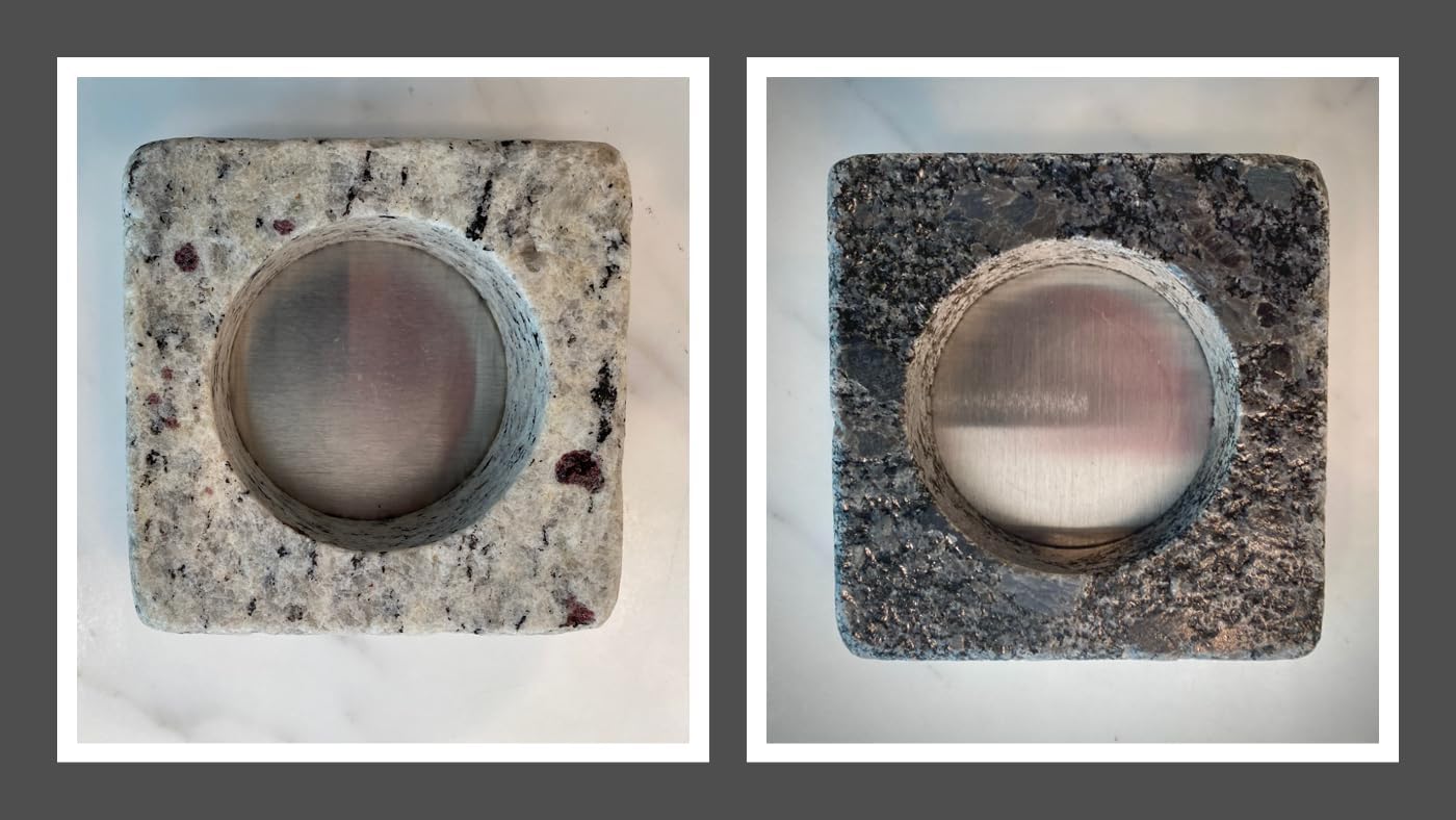 Can Chilling Coaster 4 Piece Set by Sea Stones- Four 4" Square x 1/1/4” Deep Premium Quality Eco Friendly Granite Coasters - Perfect Fathers Day, Holiday, Engagement of Wedding Gift