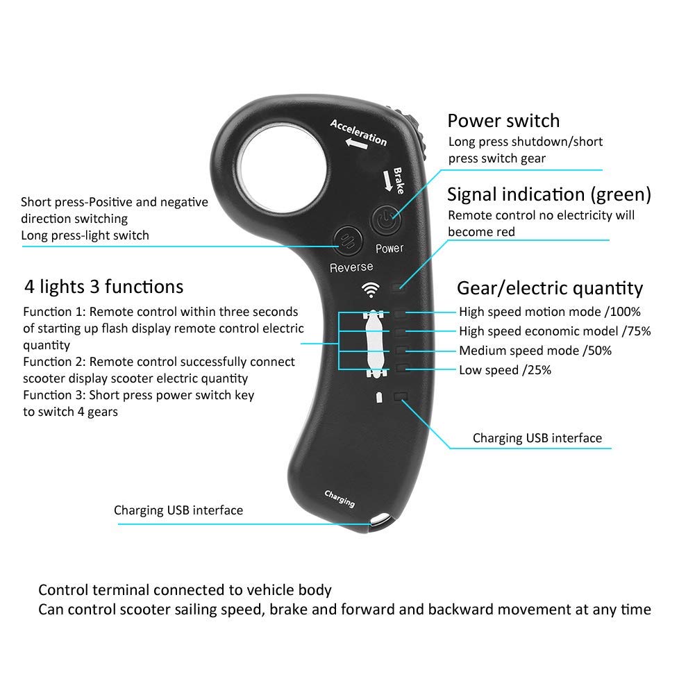 Alomejor telecomando wireless intelligente, versione di aggiornamento telecomando elettrico per skateboard, per la sostituzione, per skateboard elettr