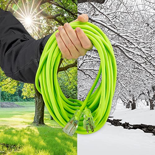 Image of Flexzilla Pro Extension Cord, 12 /3 AWG SJTW, 100 ft., Lighted Plug, Indoor /Outdoor, ZillaGreen - FZ512835