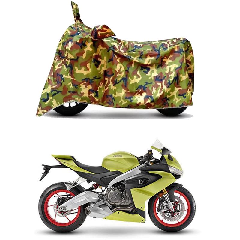 Image of Waterproof 100% PVC Coated Bike Scooty Two Wheeler Body Cover Compatible for Aprilia RS 660 STD /UV-Rays /Heat Protection /Birds Dropping /Scratchproof /Dust Proof /All Varient[6X6 Jungle Print]