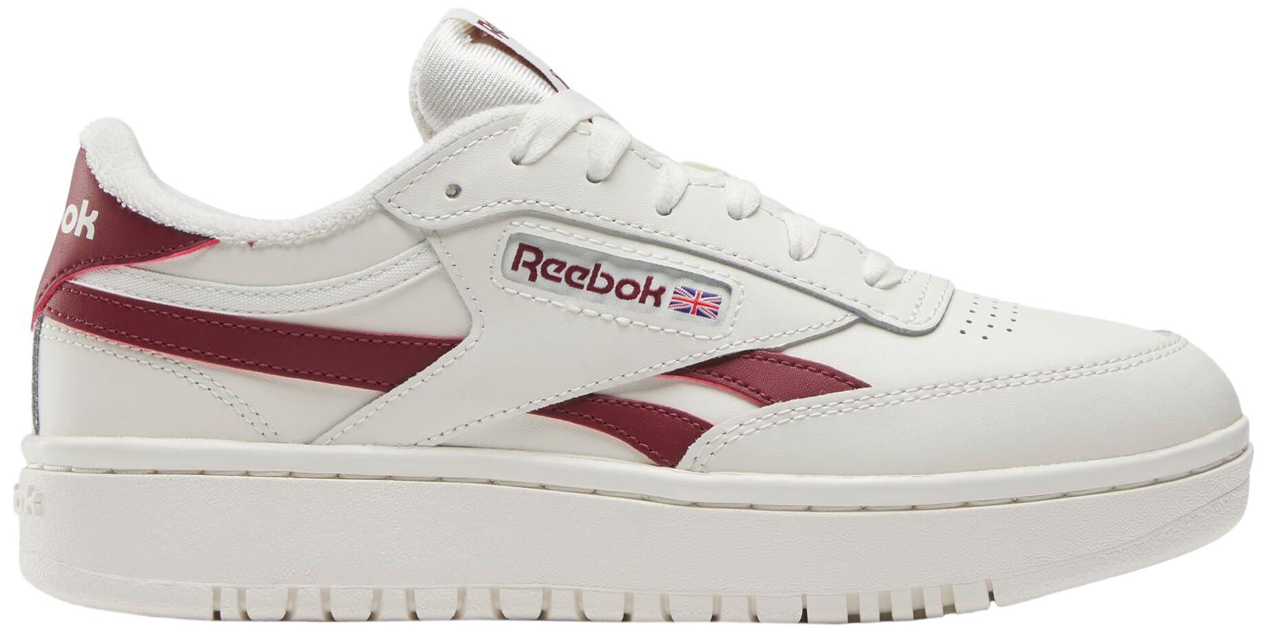 Reebok Women's Club C Double Revenge Trainers, Chalk Chalk Classic Burgundy, 36 EU