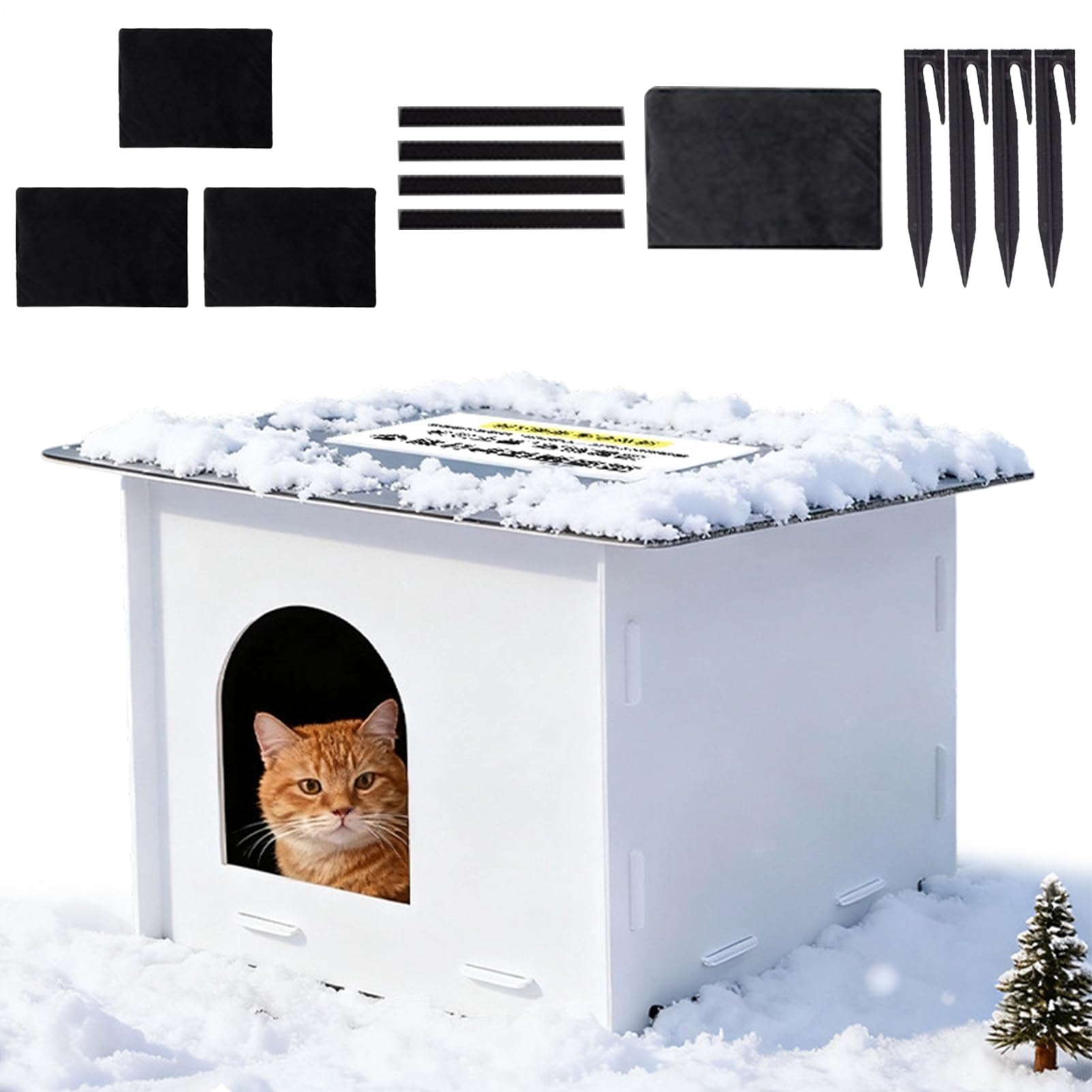 Casetta Per Gatti Da Esterno Antivento E Impermeabile Tana Per Cuccioli Di | Rifugio Caldo Per Animali Domestici Per Inverno Per Giardino Cortile Portico Prato E Giardino Posteriore