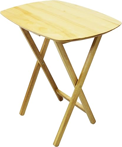 eHemco Mesa plegable de madera dura de gran tamaño para la cena, comer, 25.5 pulgadas, natural