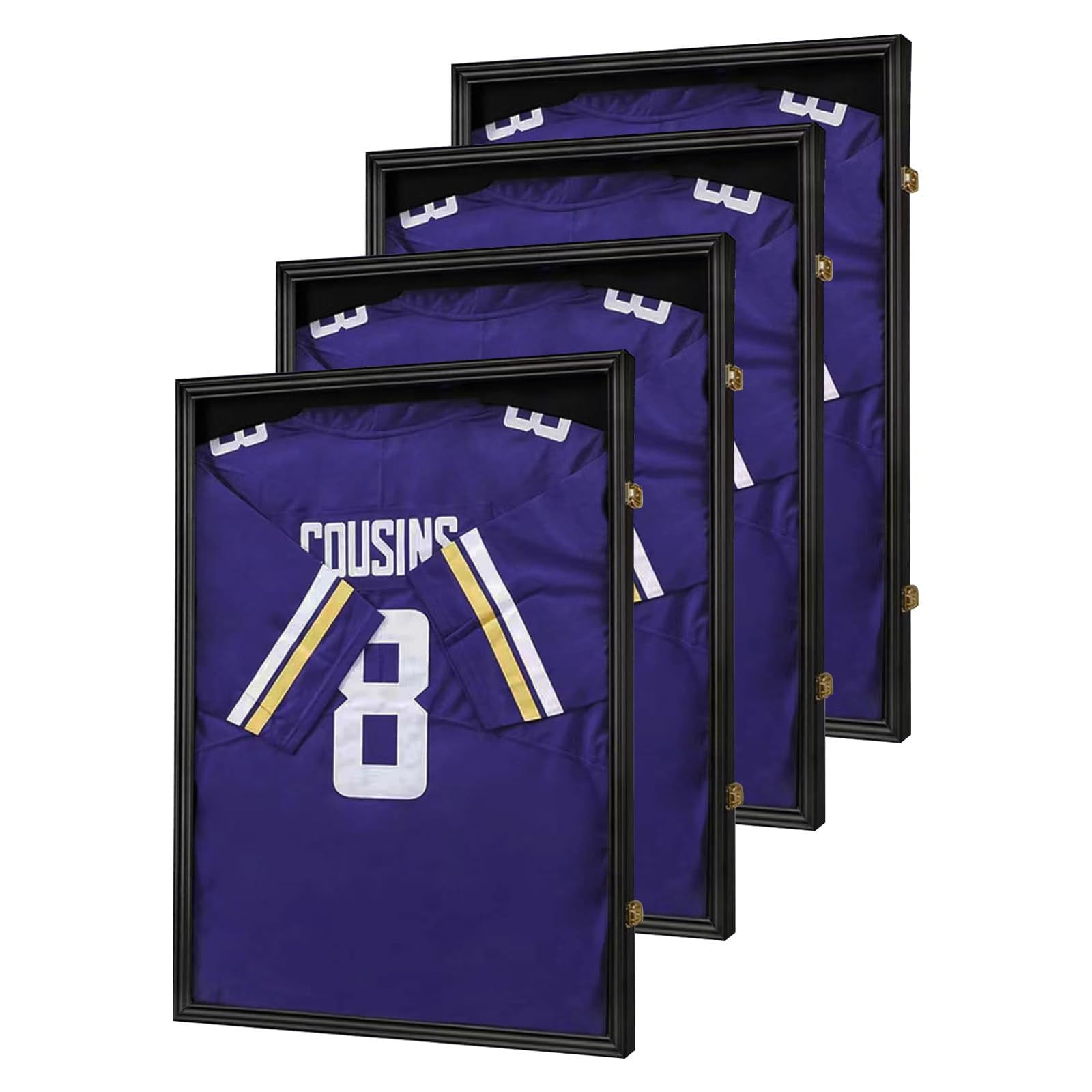 Jinchuan Jersey Frame Display Case Large Frames Shadow Box Lockable with UV Protection for Baseball Basketball Football Soccer Hockey Sport Shirt Black