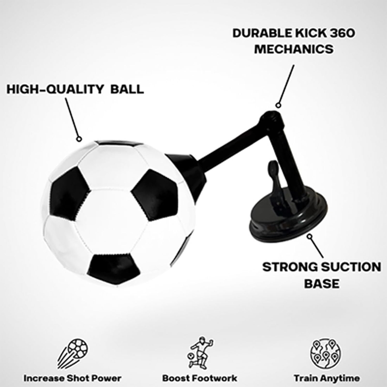 Trenażer Piłkarski Kick 360, Sprzęt Do Treningu Piłkarskiego Solo Do Doskonalenia Techniki Kopnięć, Kontroli Piłki I Siły Strzału, Trwały Trener Umiejętności Piłkarskich Dla Dzieci, Młodzieży