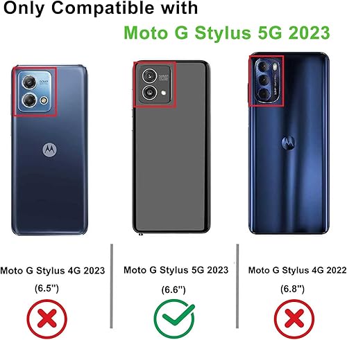 Miniatura 2 de Funda de grado militar para Motorola Moto G Stylus 5G 2023, anillo giratorio de metal de 360 grados, soporte de soporte, funda resistente a prueba