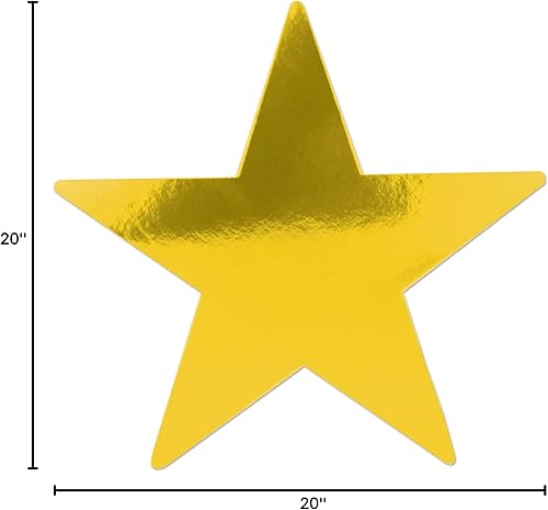 Vista 35 de Beistle 72-Pack Foil Gold Star Cutouts, Awards Night Party Decorations for Festive Celebrations, Starry Theme Decor for Wall & Table, 5
