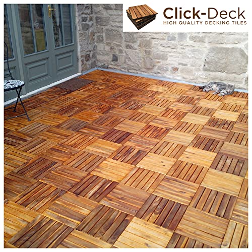 Houten tegels/terrasplanken om samen te stellen, van acacia-hardhout, voor tuin, balkon, dakterras, 30 x 30 x 2,5 cm, 6 stuks - Image 7