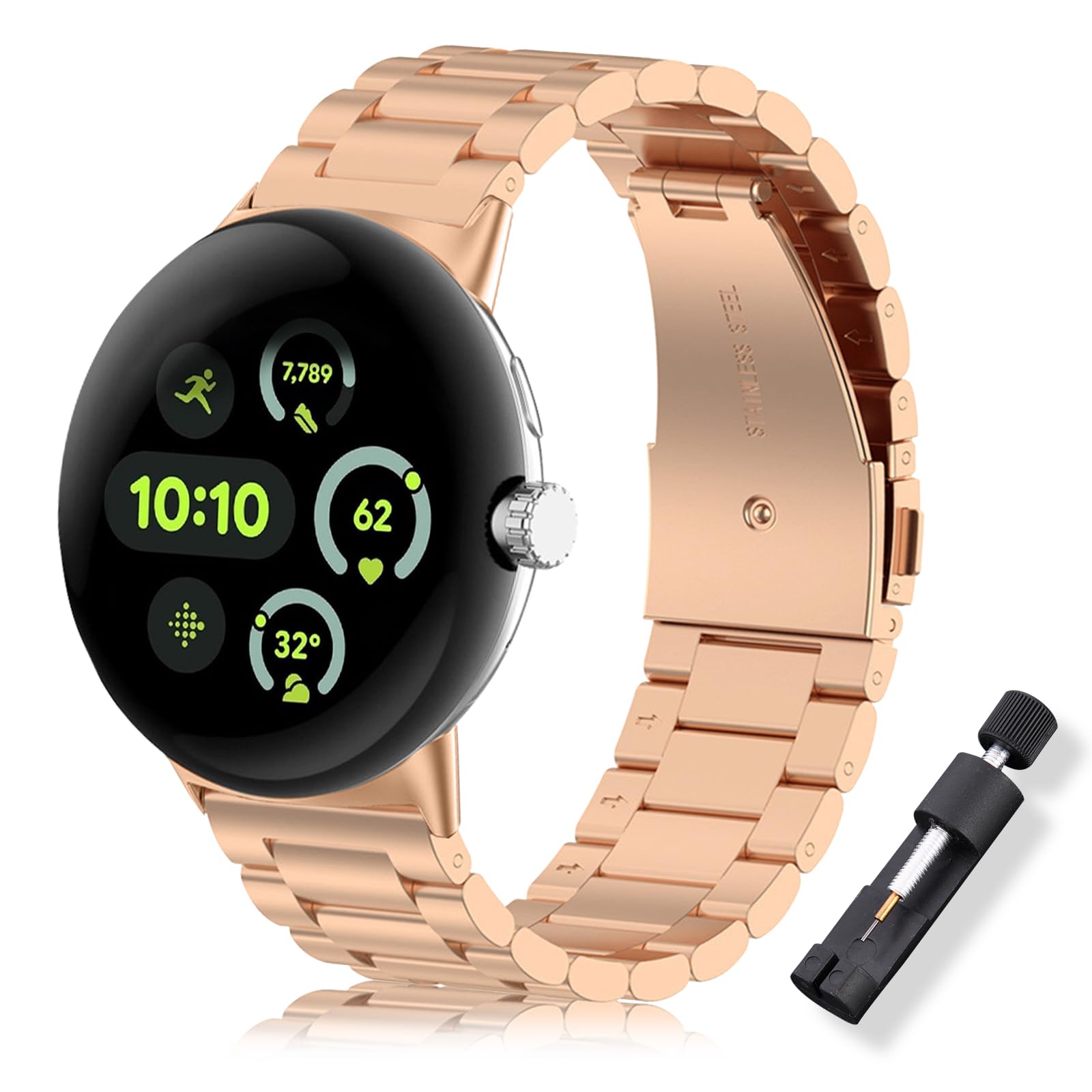 cinturino regolabile google pixel watch 41mm acciaio inossidabile