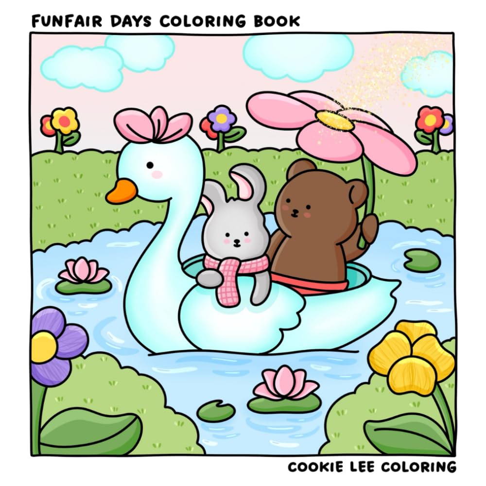 Funfair Days: Cute and Cozy Coloring Book for Adults & Kids – Easy Animal Scenes and Adorable Moments to Color (Cute & Comfy Coloring)