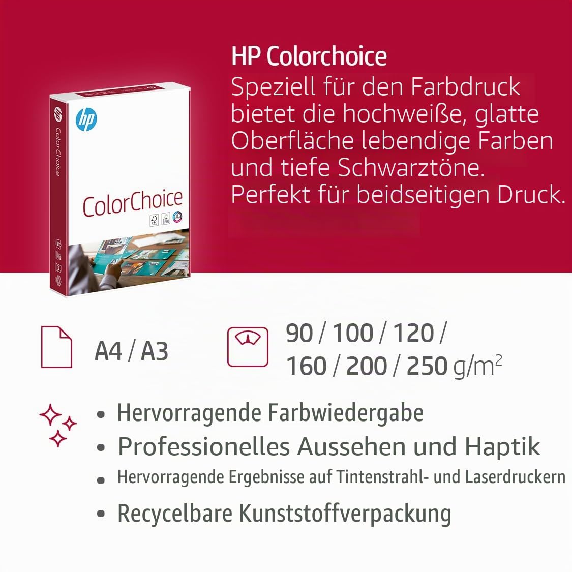 Hewlett-Packard Colour Laser Papier (DIN A3, 160 g/m²)
