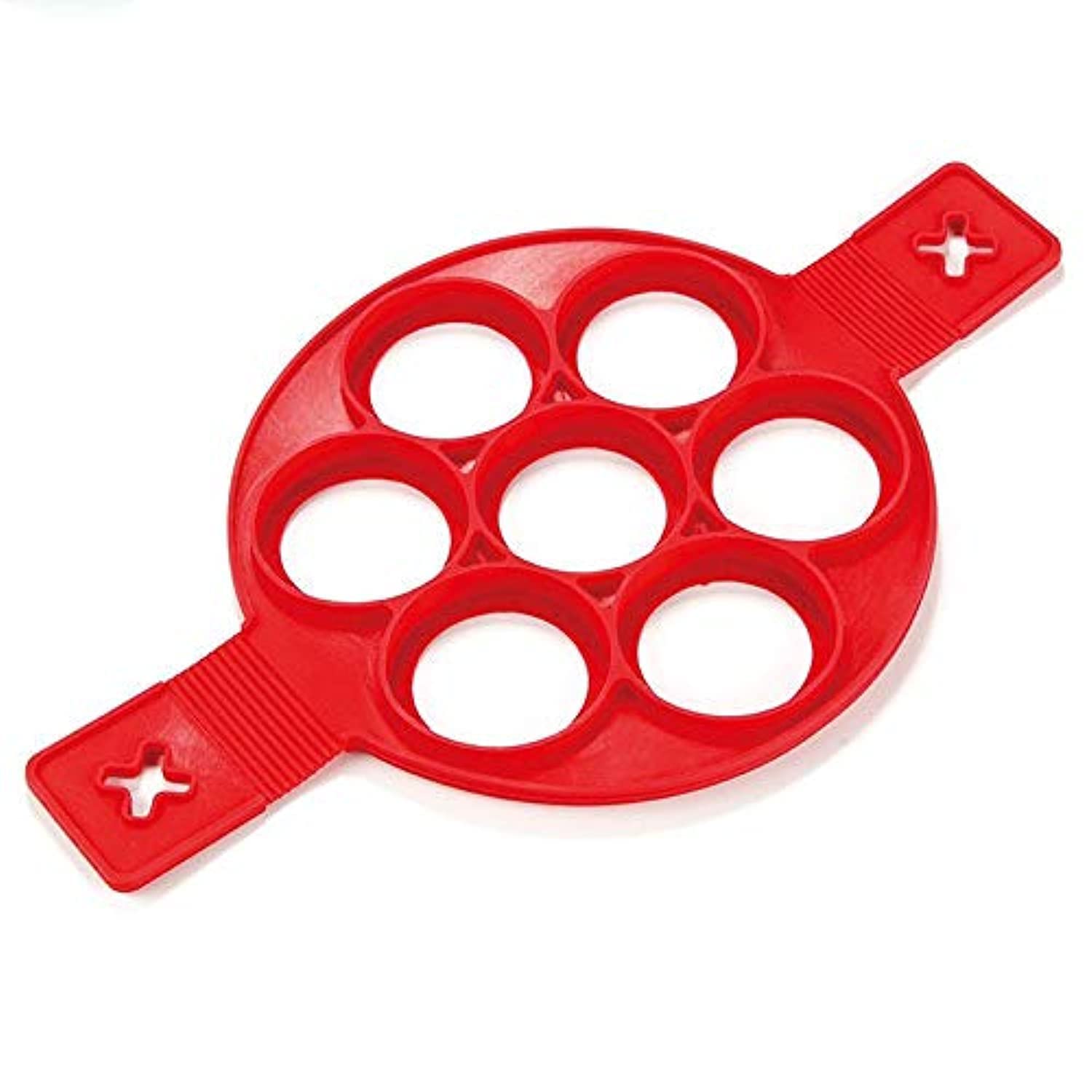 Pancake Molds Silicone Baking Mould, Egg Maker Pancake Flipper Egg Ring, Nonstick Silicone Round Egg Rings 7 Circles