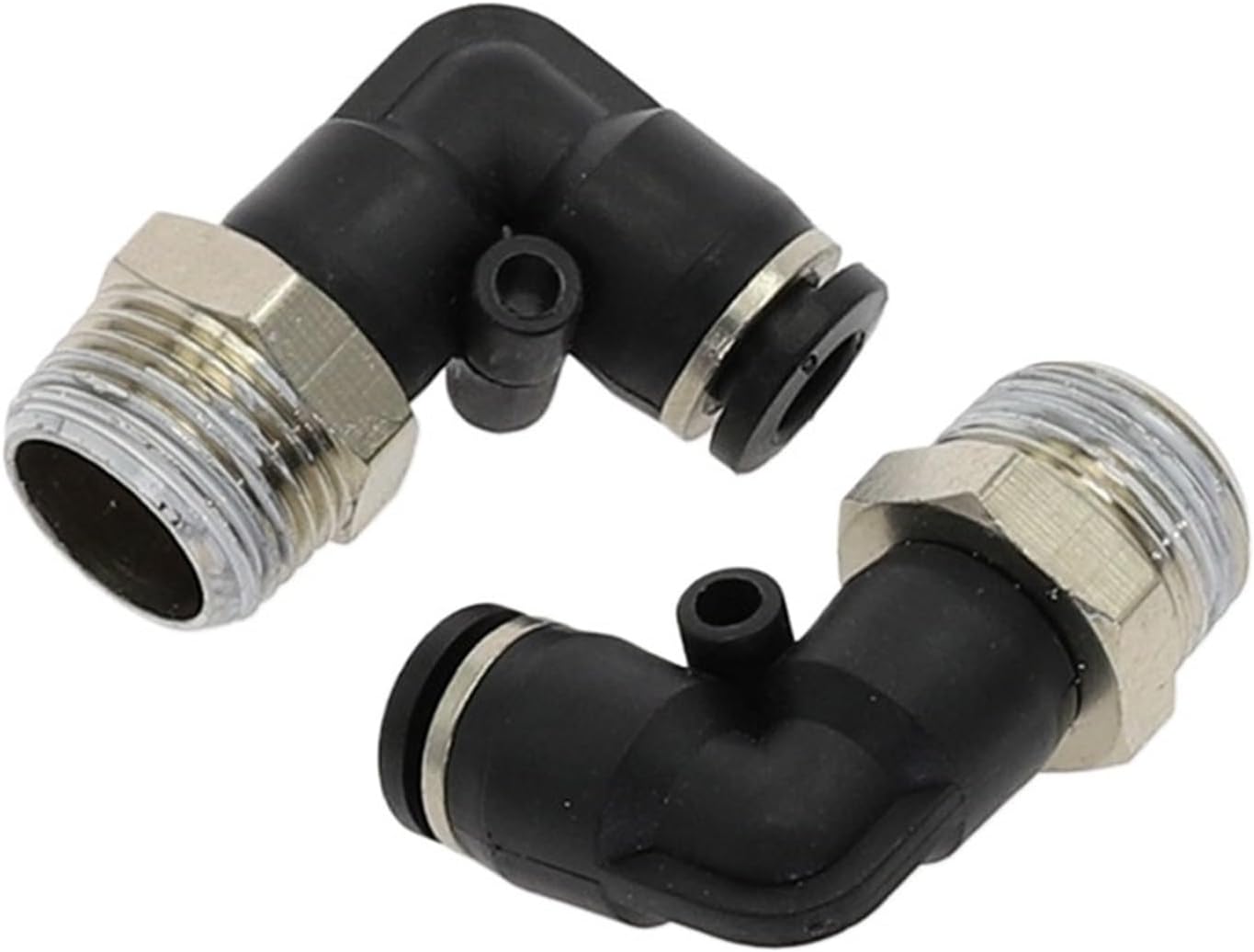 50pcs PL Threaded Elbow Pneumatic Connector Hose Quick Fitting Pipe Connector Pneumatic Components 4-16mm PL6-01 PL8-02 PL12-03(12mm OD Tube,1/8")