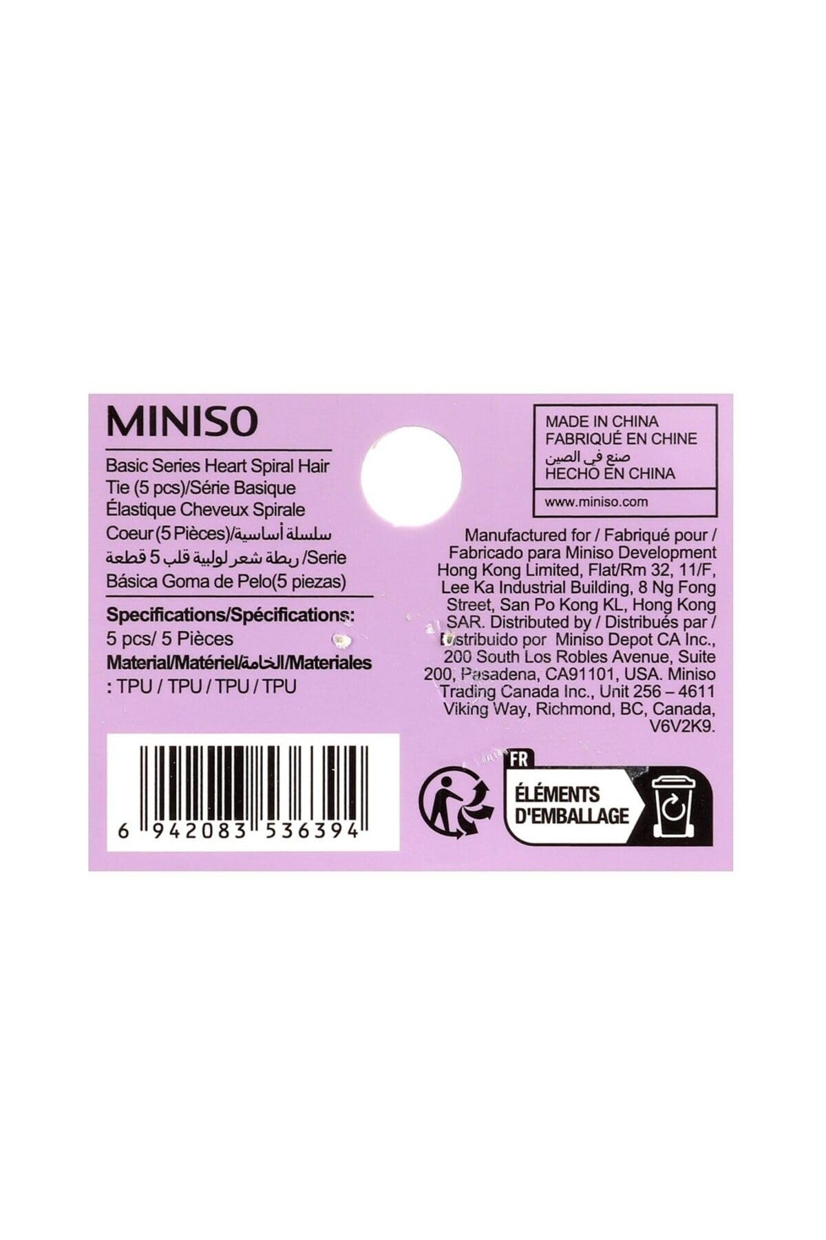 Miniso Spiral Saç Lastiği (5 Adet) - Kalp